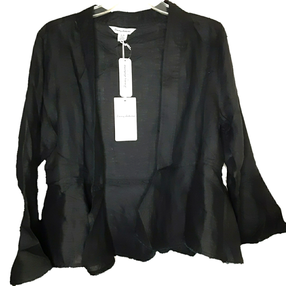 Tommy Bahama two palms linen peplum jacket size L